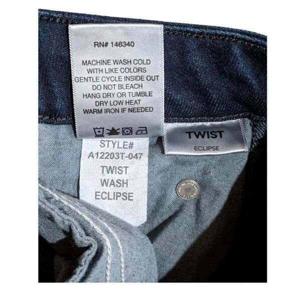 AMO Women's Denim Twist Wash Eclipse Jeans Mid Rise Skinny Cropped Size 26 - Picture 11 of 11